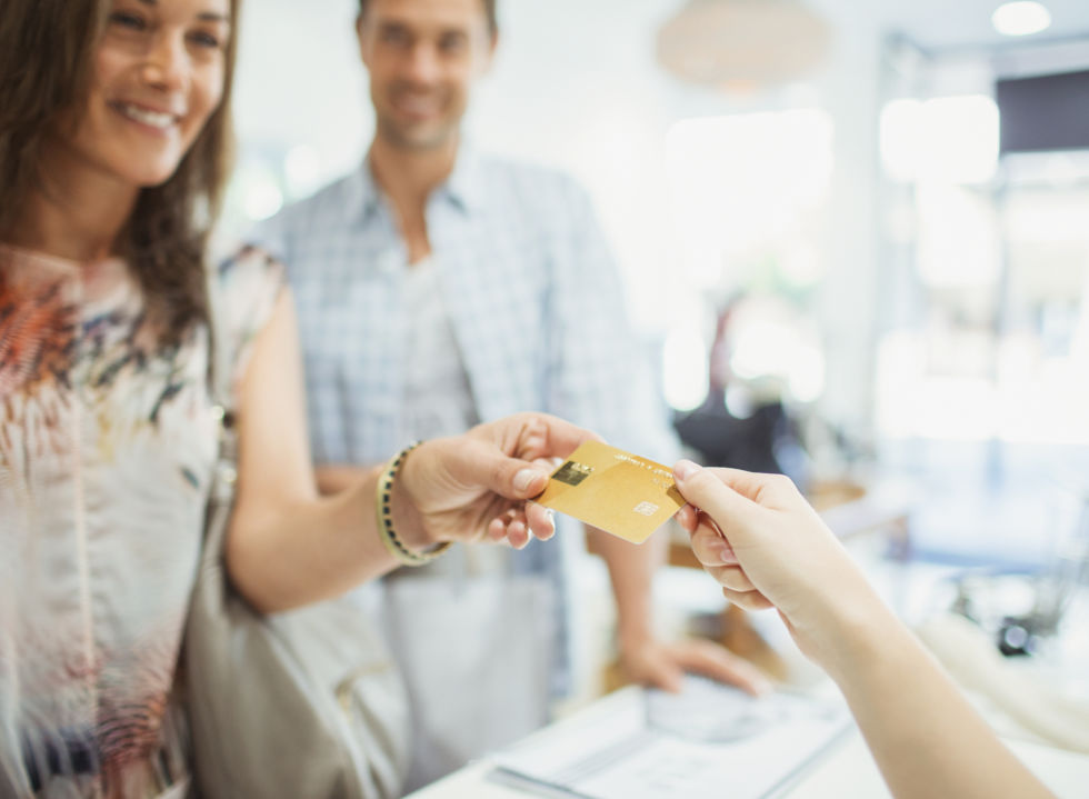 couple shopping woman man credit card divorce finances money