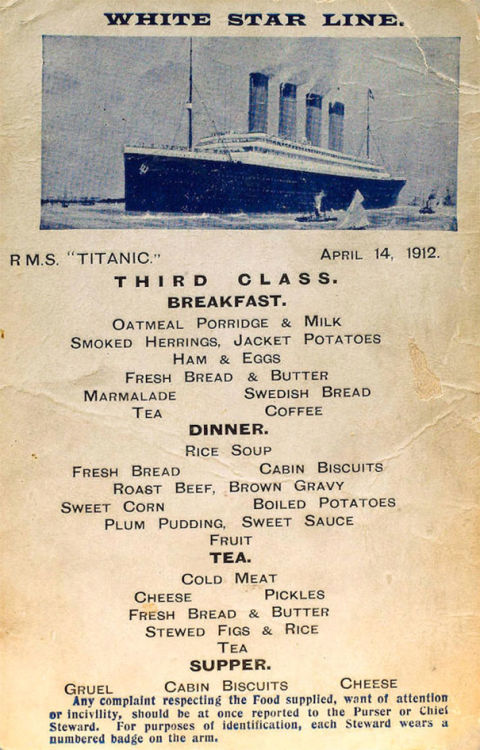 What Passengers Ate on the Titanic - Real Titanic Menus
